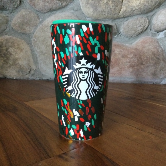 Starbucks 2019 Holiday Confetti Ceramic Travel Mug - Picture 1 of 7